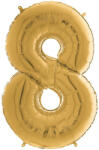 Héliumos fólia lufi, 8-as szám, 65 cm, arany - kreativjatek
