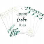  Esküvői Szívószál Díszek , , Lasst Unsere Liebe Leuchten" 60 db (NC000116)