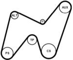 Continental Ctam Set curea transmisie cu caneluri CONTINENTAL CTAM 7PK1325K1 (7PK1325K1) - automobilus