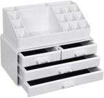 SONGMICS Kozmetikai rendszerező, sminktároló 4 fiókkal, fehér (JKA0010TP)