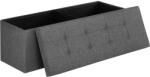 SONGMICS Összecsukható vászon pad tárolóval, sötétszürke, 110x38x38 cm (LSF77KV1)