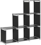 SONGMICS 6 kockás könyvespolc, kocka tároló polc fekete (LSN63H)