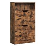 VASAGLE Cipős szekrény, 3 szintes cipőtartó, rusztikus barna (LBC040X01) - tutihome