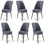 ASIR GROUP Étkezőszék szett (6 db) Dexa - Füst, Fekete (240CHR1372)