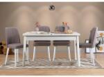 ASIR GROUP Étkezőgarnitúra(Kihúzható asztal, szék) (5 db) Santiago Fehér Szürke (869VEL5278)