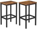 VASAGLE Bárszék, magas konyhai szék 2 db-os készlet, 40 x 65 x 30 cm rusztikus barna (LBC65X) - tutihome