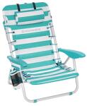 SONGMICS Strandszék, összecsukható kempingszék, hordozható kültéri szék, állítható háttámlával, zöld és fehér (GCB62JW)