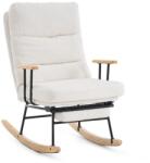 VASHOME Hintaszék fa lábakkal, plüss szövettel, 4 fokozatban állítható háttámlával, fehér (VH-LYY990W)