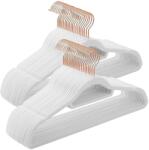 SONGMICS Bársony Vállfa, Csúszásmentes Ruhaakasztó 50 darab, fehér-rosegold (CRF021W02) - tutihome