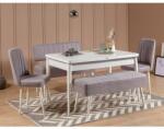 ASIR GROUP Étkezőgarnitúra(Kihúzható asztal, szék) (5 db) Vina 0701 - 4 - Fehér, Szürke (869VEL5343)