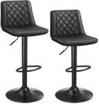 SONGMICS Bárszék készlet 2 db, PU steppelt felület, fekete (LJB073B01)