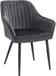 SONGMICS Étkezőszék, bársony kárpitozott szék kartámasszal, szürke (LDC087G01V1)