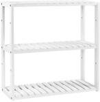 SONGMICS Bambusz polc, állítható magasságú 3 szintes polc 60 x 15 x 54 cm, fehér (BCB13W) - tutihome