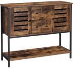 VASAGLE Tárolószekrény ipari Stílusú, 2 fiókos szekrény polccal, rusztikus barna és fekete (LSC082B01)