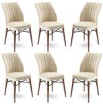 ASIR GROUP Étkezőszék szett (6 db) Flex - Krém, Barna (240CHR1449)