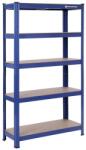 SONGMICS Nagy teherbírású fém tárolópolc, salgó polc 150x75x30cm, kék (GLR30Q)
