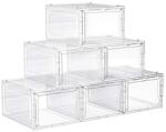 SONGMICS Cipőtartó dobozok, 6 darabos készlet, átlátszó ajtóval, egymásra rakható, fehér (LSP032W06)