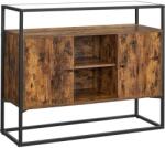 VASAGLE Oldalsó szekrény üveg felülettel, Konzolasztal 100 x 35 x 80 cm (LSC014B01)