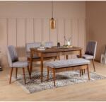 ASIR GROUP Étkezőgarnitúra(Kihúzható asztal, szék) (5 db) Vina Dió Soho Szürke (869VEL5141)