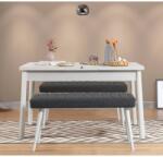 ASIR GROUP Étkezőgarnitúra(Kihúzható asztal, szék) (3 db) Santiago 1053 - Fehér, Antracit (869VEL8848)