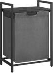 VASAGLE Szennyeskosár, szennyeskosár polccal, 65L, fekete-szürke (BLH101G01) - tutihome