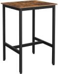 VASAGLE Szögletes magas bárasztal 60 x 60 x 90 cm, rusztikus barna és fekete (LBT25X)