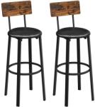 VASAGLE 2 db Bárszék lábtartóval 39 x 100 x 39 cm, rusztikus barna és fekete (LBC069B81V1) - tutihome