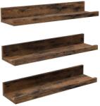 VASAGLE Falipolcok 3 db lebegő polc készlet, hossza 38 cm, rusztikus barna (LWS037X01) - tutihome