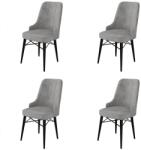 ASIR GROUP Étkezőszék szett (4 db) Pare - Szürke, Fekete (240CHR1504)