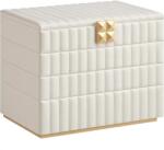 SONGMICS Egymásra rakható ékszerdoboz tükörrel, 4 szintes ékszertároló, felhőfehér (JBC181W01)