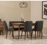 ASIR GROUP Étkezőgarnitúra(Kihúzható asztal, szék) (6 db) Vina - Dió, Antracit (869VEL8758)