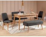 ASIR GROUP Étkezőgarnitúra(Kihúzható asztal, szék) (5 db) Vina 1053 - 4 - Antracit, Atlantic (869VEL5330)