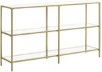 VASAGLE Modern konzolasztal, üvegpolccal, arany színű (LGT024A01) - tutihome