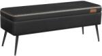VASAGLE EKHO Tárolópad, ülőpad, szintetikus bőr varrással 40x120x45 cm, fekete (LOM074B01)