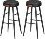 VASAGLE EKHO bárszékek, 2db-os magas bárszék szett, fekete (LBC090B01)
