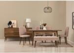ASIR GROUP Étkezőgarnitúra(Kihúzható asztal, szék, konzol asztal) (7 db) Vina 03 0900 - Dió, Stone (869VEL8799)