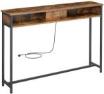 VASAGLE Konzolasztal, keskeny asztal 2 nyitott fiókkal, barna-fekete (LNT111K01) - tutihome