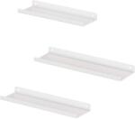 SONGMICS Fém fali polcok, 3 db-os lebegő polc készlet, fehér (LFS012W01)