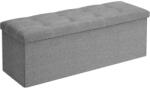 SONGMICS Összecsukható vászon pad tárolóval, szürke, 110x38x38 cm (LSF077G05V1)
