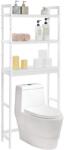 SONGMICS WC-polc, 3 szintes bambusz fürdőszobai polc, , 63 x 163 x 26 cm, fehér (BTS01WT)
