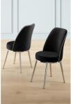 ASIR GROUP Étkezőszék szett (2 db) Pefa - Fekete, Króm (240CHR1551)