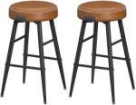 VASAGLE EKHO bárszékek, 2db-os magas bárszék szett, karamellbarna (LBC080K01)