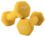 SONGMICS 2 db-os súlyzókészlet, 2 x 1 kg, csúszásmentes neoprén kézi súlyzók, sárga (SYL62YL)