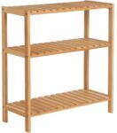 SONGMICS Bambusz fürdőszoba polc, tároló polc 60 x 26 x 66 cm, natúr (BCB33Y) - tutihome
