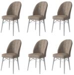 ASIR GROUP Étkezőszék szett (6 db) Ritim - Cappuccino, Fehér (240CHR1477)