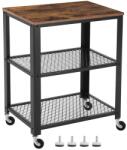 VASAGLE Gurulós kiszolgáló kocsi, konyhai polc 4 görgon 60 x 77, 5 x 40 cm rusztikus barna (LRC78X) - tutihome