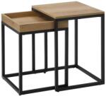 VASAGLE 2 db-os egymásba rakható asztal, Éjjeliszekrény (LNT02N) - tutihome