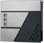 SONGMICS Rozsdamentes postaláda újságtartóval, 37 x 37 x 10, 5 cm, antracitszürke (GMB053G01)