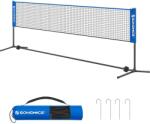 SONGMICS Tenisz/Tollaslabda Háló Hordozható Állvánnyal állítható magasságú 5x1, 55 m , kék (SYQ500V2)