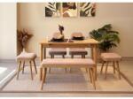 ASIR GROUP Étkezőgarnitúra(Kihúzható asztal, szék) (6 db) Vina Mini 03 0900 - Tölgy, Stone (869VEL8805)